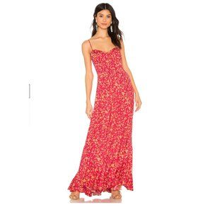 Free People Under the Moonlight Pink Floral Maxi Dress Size 12